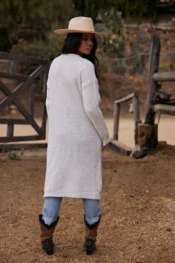 New Kelsey White Long Cardigan Sweaters + Cardis|Long Sleeves