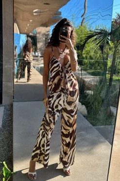 Discount Kiki Mocha Zebra Pant Date Night Bottoms|Sets