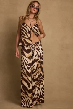 Clearance Kiki Mocha Zebra Tank Date Night Tops|Sets