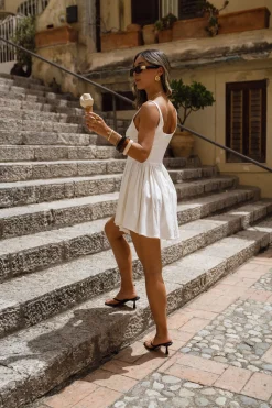 Best Kit White Drop Waist Mini Dress The White Edit|Western Bachelorette