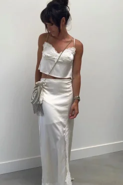 Hot Lainey Lace Satin Maxi Skirt Skirts|The White Edit