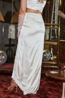 Hot Lainey Lace Satin Maxi Skirt Skirts|The White Edit