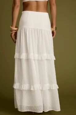 Fashion Liana White Low Rise Maxi Skirt Date Night Bottoms|Bridal Bottoms