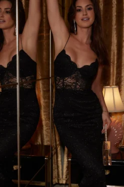 Best Lizette Black Lace Maxi Gown Wedding Guest Dresses|Maxi Dresses