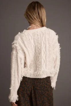 Clearance Lorie Beige Fringe Sweater Sweaters + Cardis|Long Sleeves
