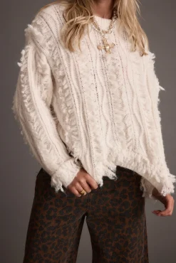 Clearance Lorie Beige Fringe Sweater Sweaters + Cardis|Long Sleeves