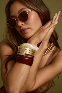 Fashion Lucas Brown Cat Eye Sunglasses Seashells + Wedding Bells|Honeymoon