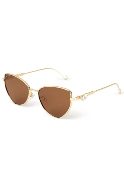 Fashion Lucas Brown Cat Eye Sunglasses Seashells + Wedding Bells|Honeymoon
