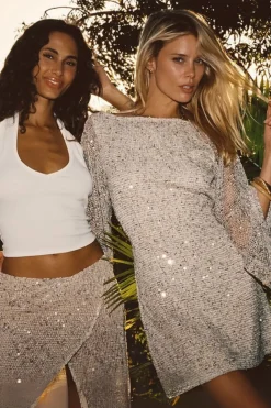 Discount Luz Champagne Sequin Mini Dress Golden Hour Bachelorette|Engagement Party