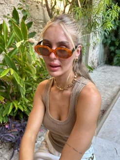 Outlet Macaron Orange Tortoiseshell Sunglasses Seashells + Wedding Bells|Sunnies Shop