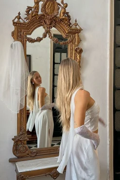 Clearance Mallorca White Strapless Top Bridal Tops|Tees + Tanks