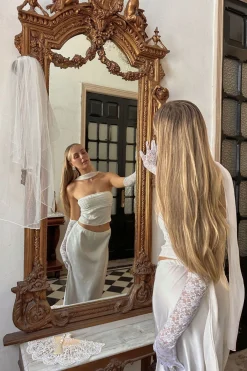 Clearance Mallorca White Strapless Top Bridal Tops|Tees + Tanks