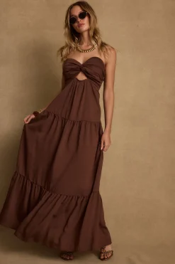 Clearance Mara Mocha Maxi Dress Day Dresses|Vacation Dresses