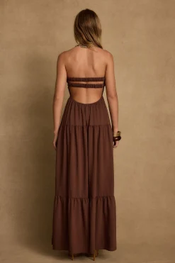 Clearance Mara Mocha Maxi Dress Day Dresses|Vacation Dresses