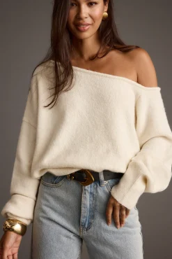 Fashion Margot Cream Asymmetrical Sweater Sweaters + Cardis|Long Sleeves