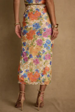 Discount Marisol Floral Mesh Midi Skirt Skirts|Sets