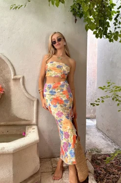 Discount Marisol Floral Mesh Midi Skirt Skirts|Sets