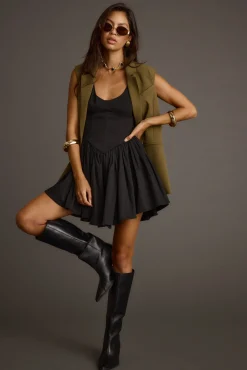 Fashion Marlowe Olive Sleeveless Blazer Tees + Tanks|Vacation Tops