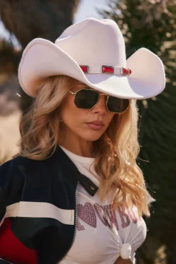 Sale McGraw White Cowboy Hat Hats|Denim + Diamonds Bachelorette