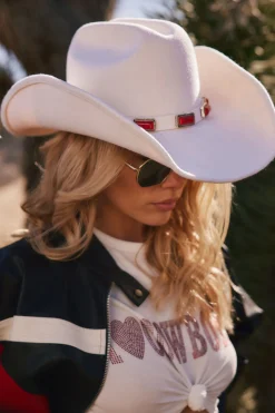Sale McGraw White Cowboy Hat Hats|Denim + Diamonds Bachelorette