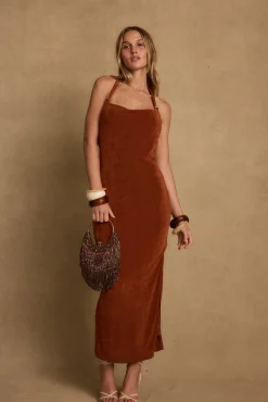 New Melani Terracotta Midi Dress Date Night Dresses|Party Dresses