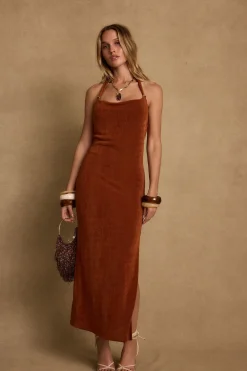 New Melani Terracotta Midi Dress Date Night Dresses|Party Dresses