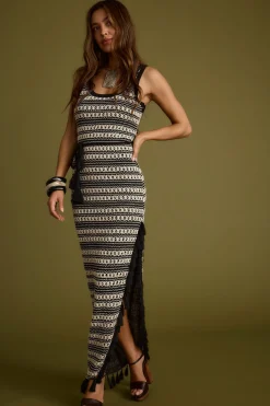 Outlet Mezza Black and White Crochet Maxi Dress Seashells + Wedding Bells|Day Dresses