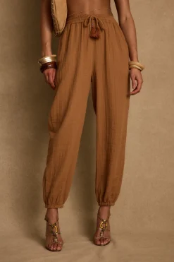 Sale Midsummer Clay Linen Joggers Pants