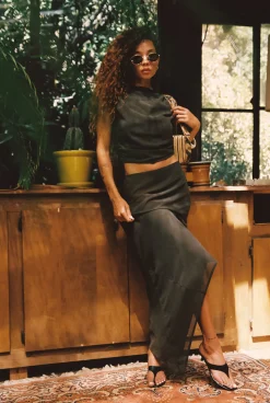 Best Mila Olive Maxi Skirt Skirts|Sets