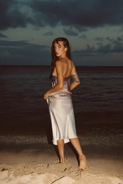 Online Mirabella Brown Satin Ombre Maxi Dress Date Night Dresses|Wedding Guest Dresses