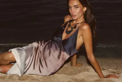 Online Mirabella Brown Satin Ombre Maxi Dress Date Night Dresses|Wedding Guest Dresses