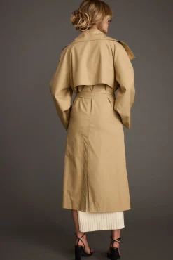Discount Moss Khaki Classic Trench Coat Jackets|Long Sleeves