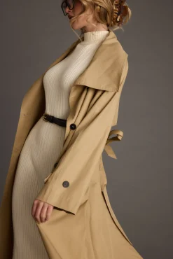 Discount Moss Khaki Classic Trench Coat Jackets|Long Sleeves