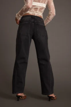 Clearance Muse Washed Black Barrel Denim Jeans Denim|Pants