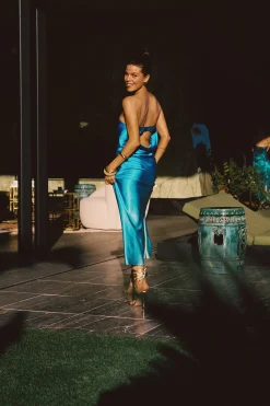 New Natalia Blue Ombre Strapless Maxi Dress Seashells + Wedding Bells|Date Night Dresses