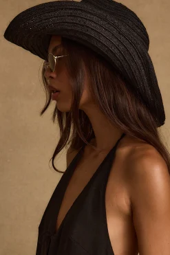 Outlet Ocaso Black Straw Cowboy Hat Hats|Western Bachelorette
