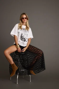 Hot Odessa Black Lace Maxi Skirt Skirts|Festival Restocked