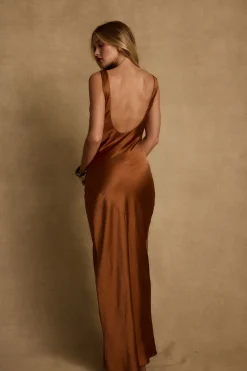 Online Orion Bronze Maxi Dress Party Dresses|Wedding Guest Dresses