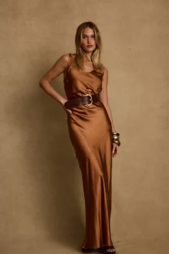 Online Orion Bronze Maxi Dress Party Dresses|Wedding Guest Dresses