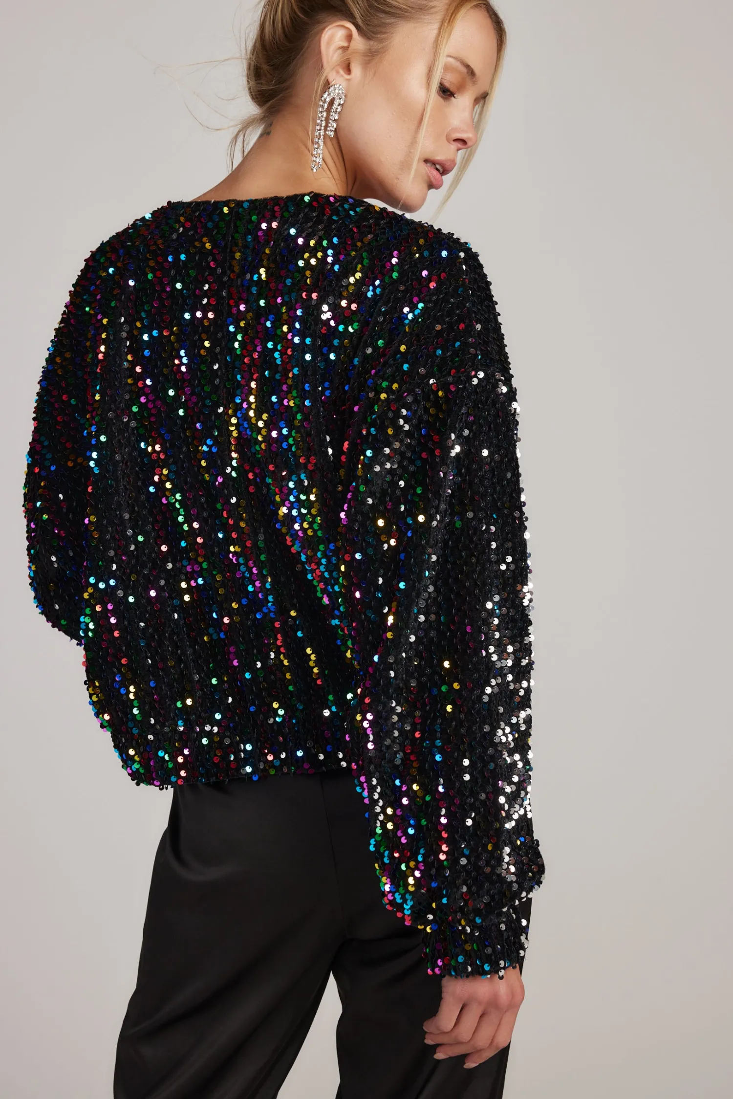 Hot Ozzy Multi Sequin Zip Up Jacket Outerwear|Jackets