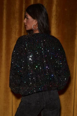 Hot Ozzy Multi Sequin Zip Up Jacket Outerwear|Jackets