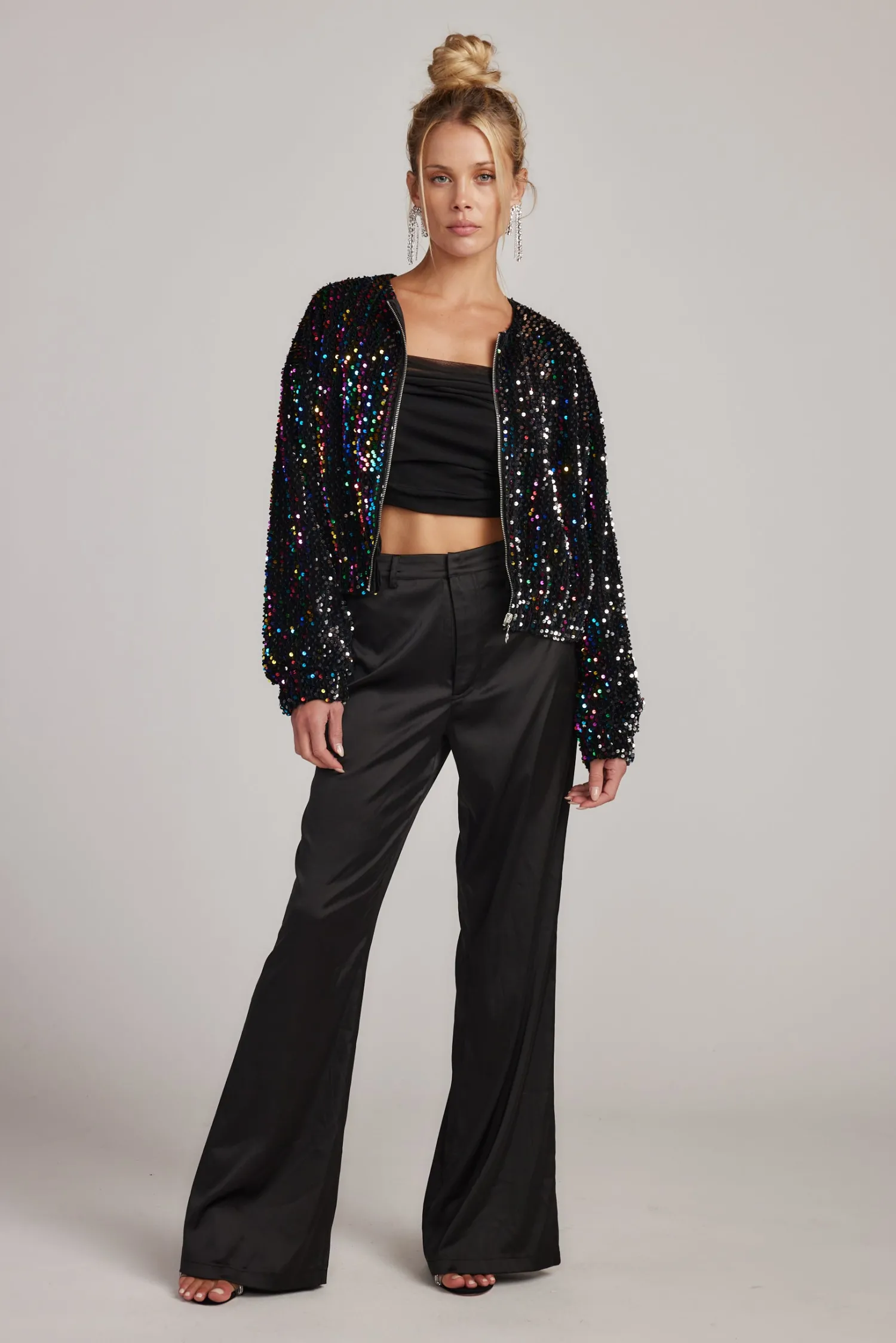 Hot Ozzy Multi Sequin Zip Up Jacket Outerwear|Jackets