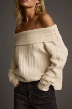 Online Pamela Beige Off The Shoulder Sweater Sweaters + Cardis|Long Sleeves