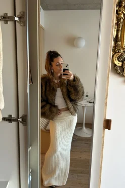 Outlet Pamela Beige Sweater Maxi Skirt Skirts