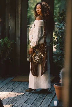 Outlet Pamela Beige Sweater Maxi Skirt Skirts