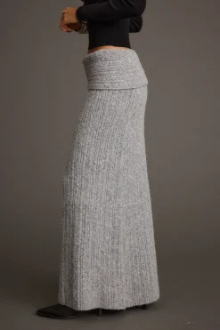 Discount Pamela Heather Grey Sweater Maxi Skirt Skirts