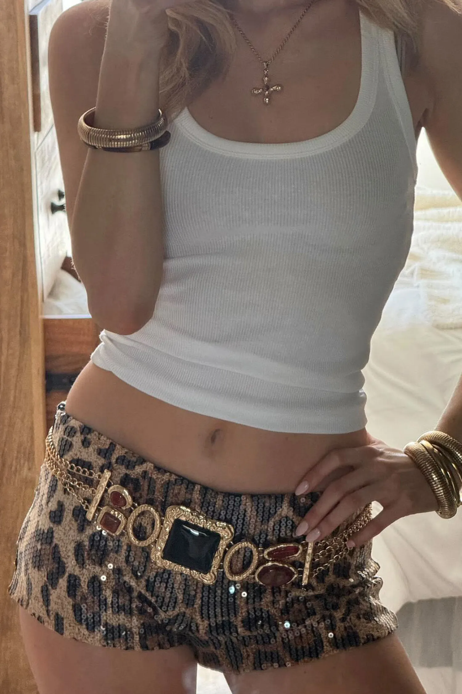 Discount Panther Leopard Sequin Hot Shorts Going Out Bottoms|Shorts