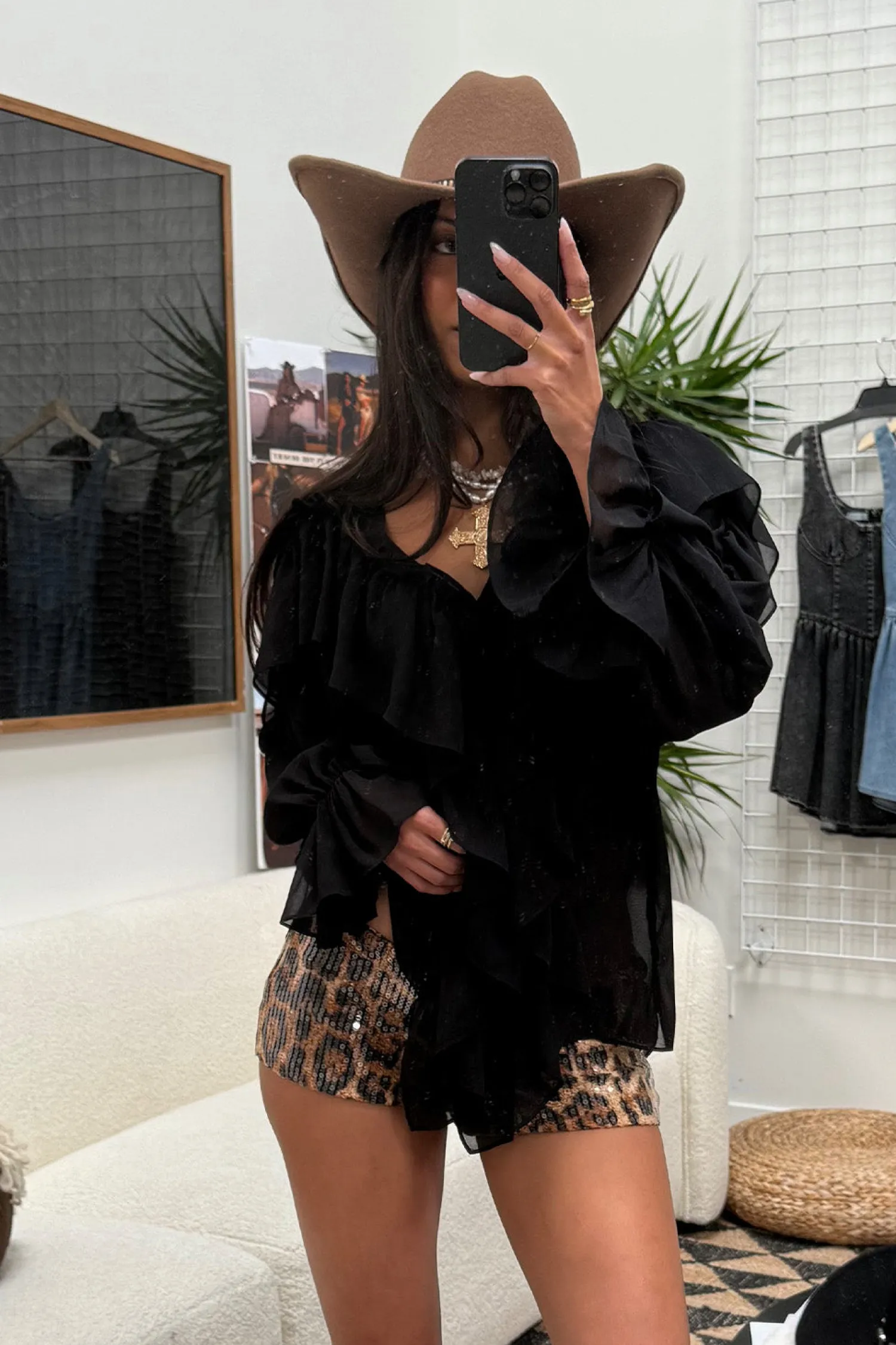 Discount Panther Leopard Sequin Hot Shorts Going Out Bottoms|Shorts