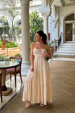Best Paola Beige Boho Maxi Dress Day Dresses|Vacation Dresses