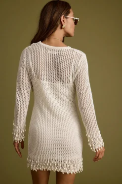 Best Plata Embellished Cream Knit Mini Dress The White Edit|Golden Hour Bachelorette